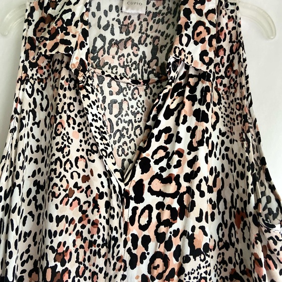 CUPID sleeveless leopard print blouse  SZ  42  XXL - Picture 1 of 10